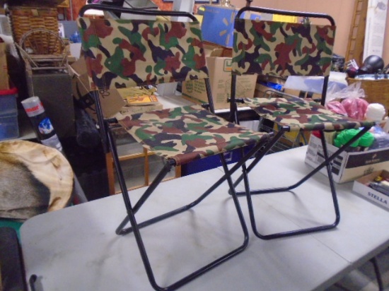 2 Matching Cammo Folding Camp Chairs