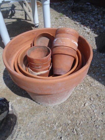 Large Groupof Clay Flower Pots