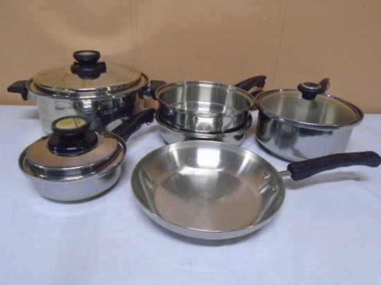 Large Group of Heavy Duty Stainless Steel Cookware