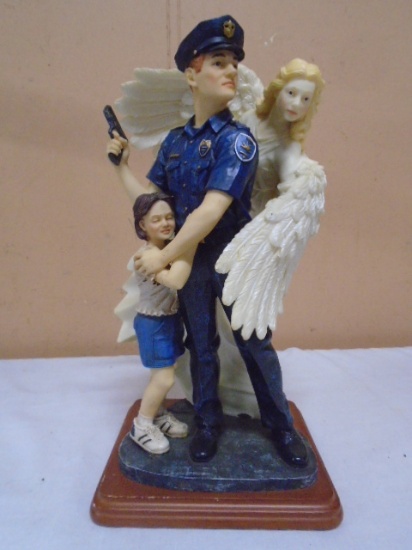 Vanmark Blue Has of Bravery "The Shield of An Angel"Policeman Figurine