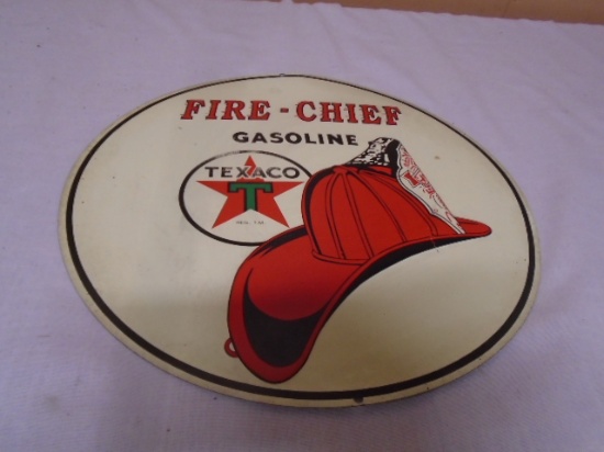 Texaco Fire-Chief Gasoline Round Metal Sign