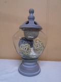 Decorative Glass Jar w/ Decorative Balls