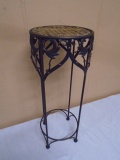 Beautiful Metal & Wicker Top Plant Stand