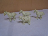 Group of 4 Cast Iron Farm Animals