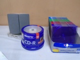 Set of Computer Speakers/Pack of 50 CD-R Disks & Jewel Cases