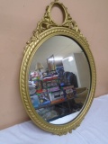 Vintage Wood Frame Gold Wall Mirror