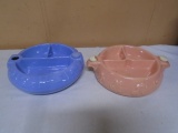 2 Vintage Child's Warming Plates