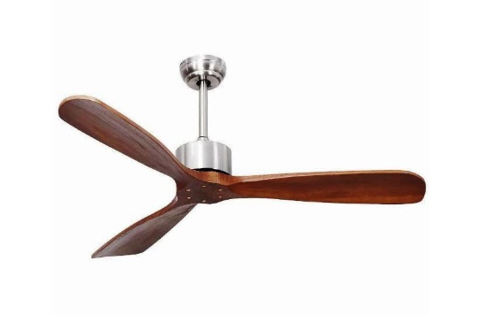 52" Modern Brushed Nickel Finish Ceiling Fan with Remote Control