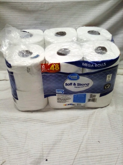 Great Value Qty. 12 mega Rolls Toilet Tissue