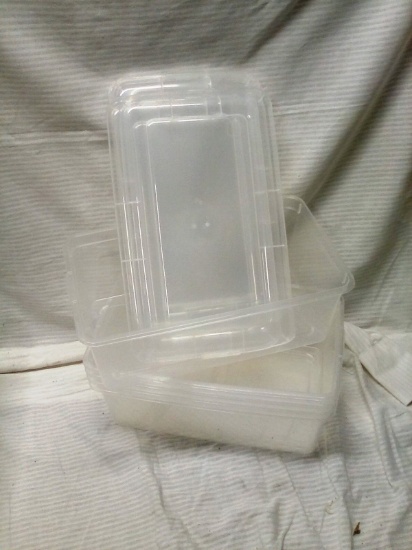 Qty. 5 Iris 12"x6.5"x4.5" Snap Lid Storage Containers