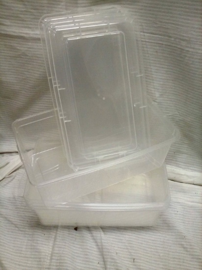 Qty. 4 Iris 12"x6.5"x4.5" Snap Lid Storage Containers