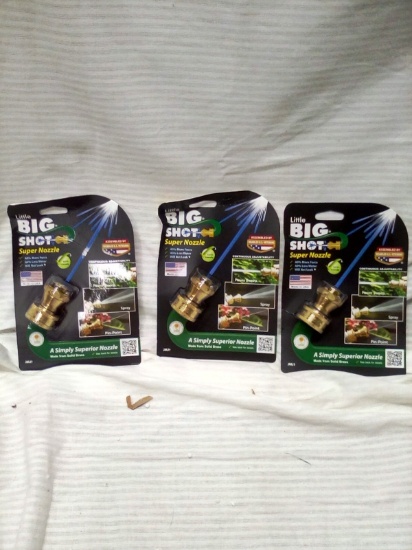 Qty. 3 Little Big Shot Super Hose Nozzles New In Packages