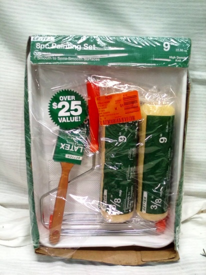Better 8 Piece Painting Set 9" Rollers and Brushes