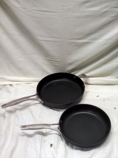 Calphalon Non-Stick Skillets Qty. 1---10" and 1---12" both appear new in box