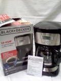 Black & Decker 12 Cup Coffee Maker Plugged in and powers on