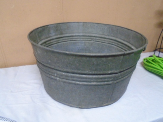 Round Galvinized Metal Wash Tub