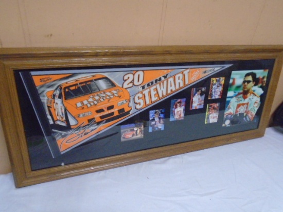 Framed Tony Stewart Pennant/Cards/Picture