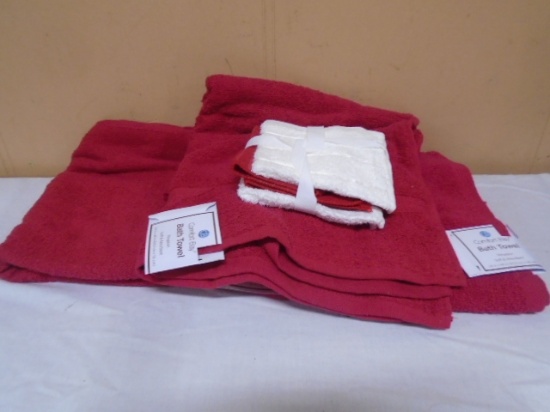 Brand New 6pc Comfort Bay Bath Towel & Wash Cloth Set