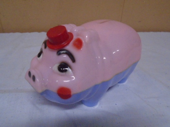 Vintage Wes-Ko Prod. Piggy Bank w/ Raising Top Hat