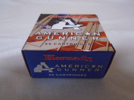 25 Round Box of Hornady American Gunner 9mm Luger +P Cartridges