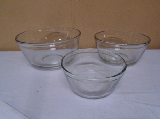 3pc Anchor Glass Nesting Mixing Bowls