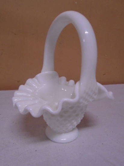 Fenton Milk Glass Hobnail Vase