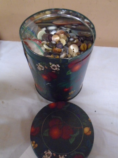 Large Tin Full of Buttons