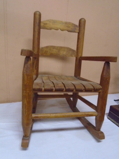 Antique Wood Child's Rocking Chair