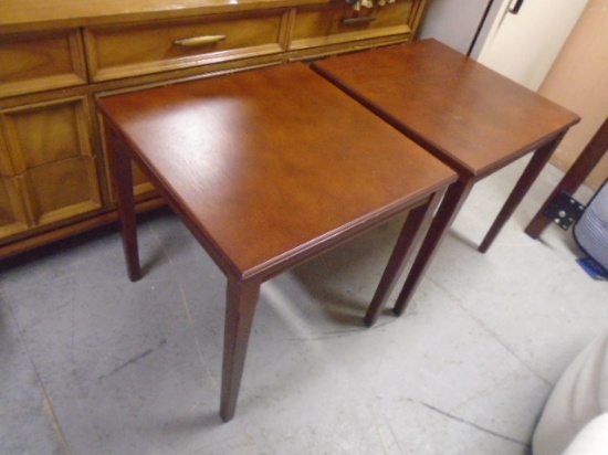 (2) Matching Solid Wood End Tables