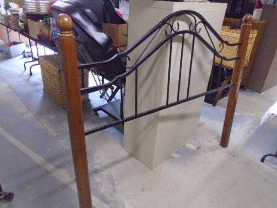 Beautiful Wood and Iron Queen Size Headboard