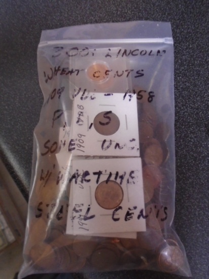Group of 300+ Lincoln Wheat Cents