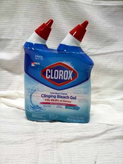 Qty. 2 Bottles 24 Oz Each Clorox Toilet Bowl Cleaning Gel Formula