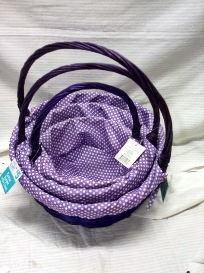 3pk Purple Easter Baskets