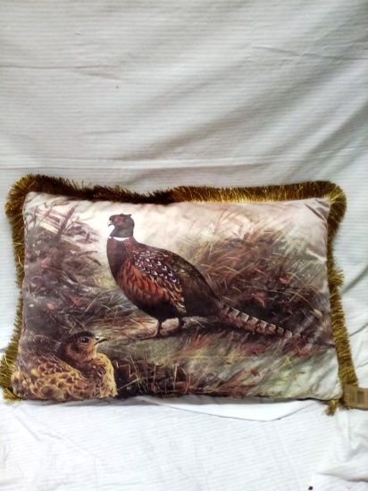 23 1/2" long  Polyester Pheasant Pillow