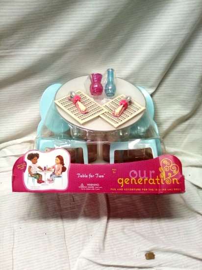 our Generation Baby Doll Table and Chairs Tea Set