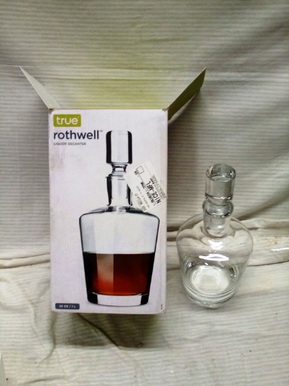 True Rothwell 36 Oz Glass Liquor Decanter