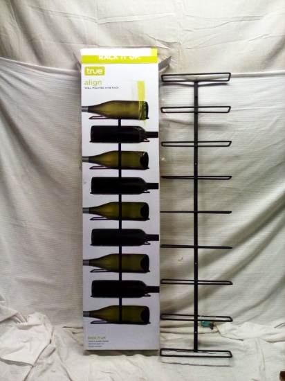 True Align Wall  Mounted Metal Wine Rack oldds 9 Bottles