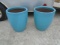 (2) Large Pottery Glazed Outdoor Planters