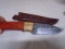 Custom Made Hunting Knife w/ Tooled Leather Sheave