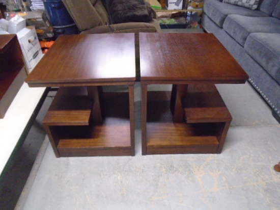 (2) Matching Beautiful Like New Solid Wood End Tables