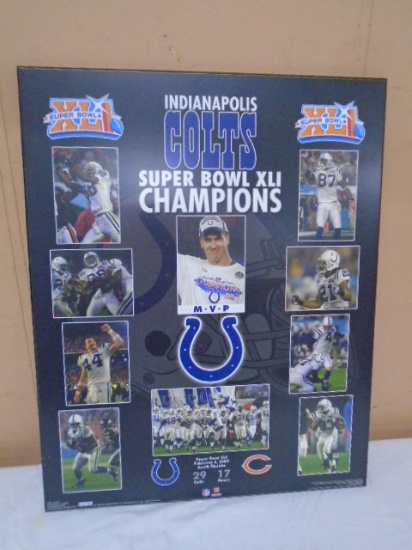 Indianapolis Colts Super Bowl XLI Champions Wooden Wall Plaque