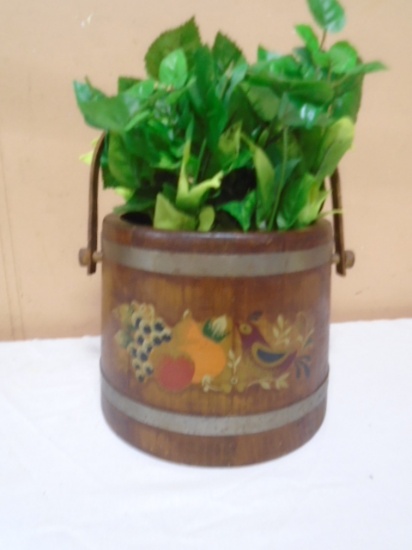 Vintage Wooden Flower Bucket