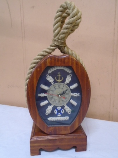Wooden Nautical Table Clock