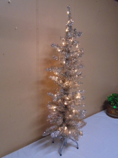 48in Lighted Silver Tree