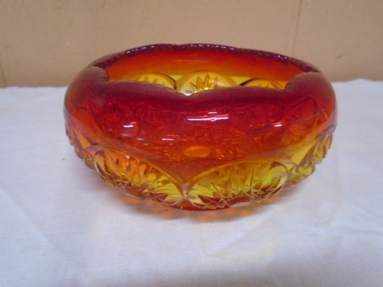 Vintage L.E. Smith Amberina Art Glass Hobstar