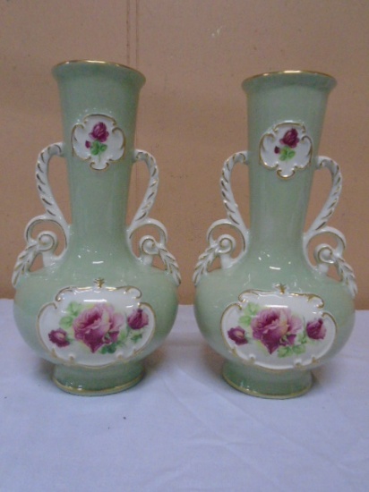 Beautiful Vintage Pair of American St. Regis Porcelain Vases