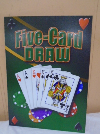 Five-Card Draw Metal Sign