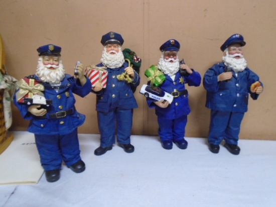4pc Group of Policeman Santas