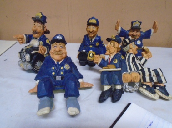 5pc Group of David Frykman Policeman Figurines