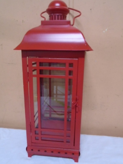 Red Metal Candle Lantern